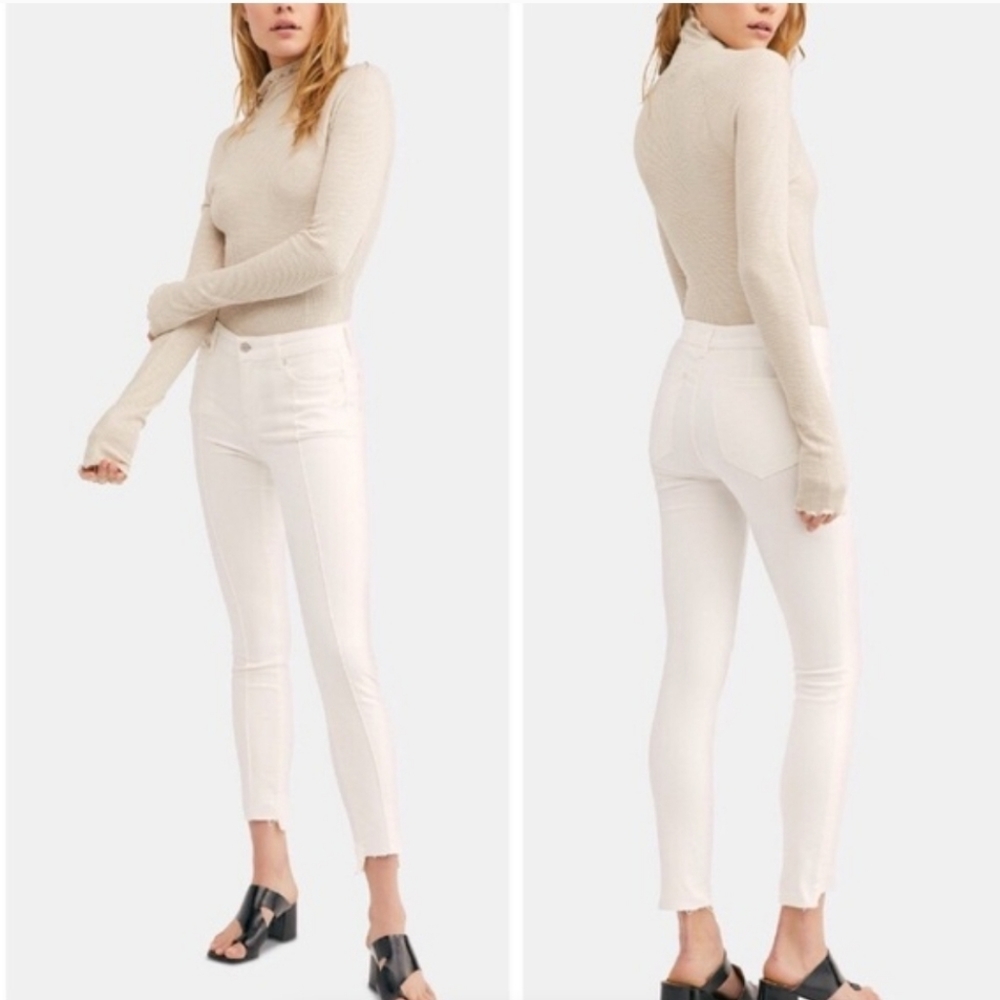 Free people white cropped jeans